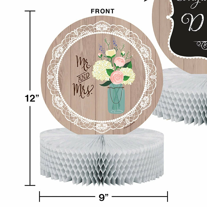 Creative Converting Bridal And Wedding Rustic Wedding Centerpiece, Honeycomb, Diecut Set (6/case)