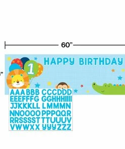 Creative Converting One Is Fun Boy Giant Party Banner With Stickers (6/case)