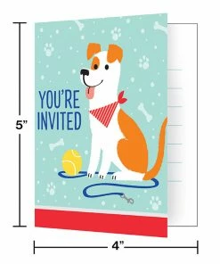 Creative Converting Dog Party Foldover Invitations (48/Case)