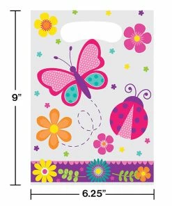 Creative Converting Kids Birthday Party Themes Butterfly Garden Loot Bag (Case Pack Of 96)