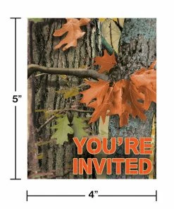 Creative Converting Hunting Camo Birthday Party Invitation, Foldover (48/case)