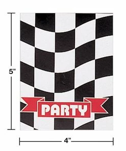 Creative Converting Black And White Check-Invitation Fld, Party Supplies (48/case) Racing Theme Party Decorations