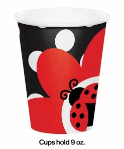 Creative Converting Ladybug Fancy Cups, Hot/Cold 9 Oz (96/case)