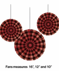 Creative Converting Buffalo Plaid Fans Pr 16 Inch 12 Inch 10 Inch (18/case) Themed Tableware