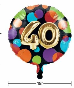 Creative Converting Adult Birthday Party Themes Balloon Birthday Metallic Balloon 18", 40 (Case Pack Of 10)