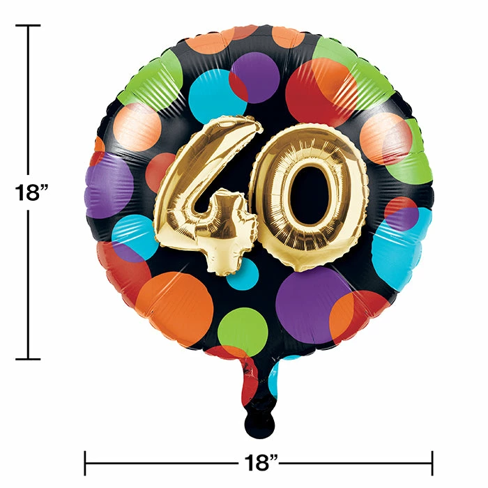 Creative Converting Adult Birthday Party Themes Balloon Birthday Metallic Balloon 18", 40 (Case Pack Of 10)