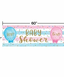 Creative Converting Gender Reveal Balloons Large Party Banner 20" X 60" (6/Case)