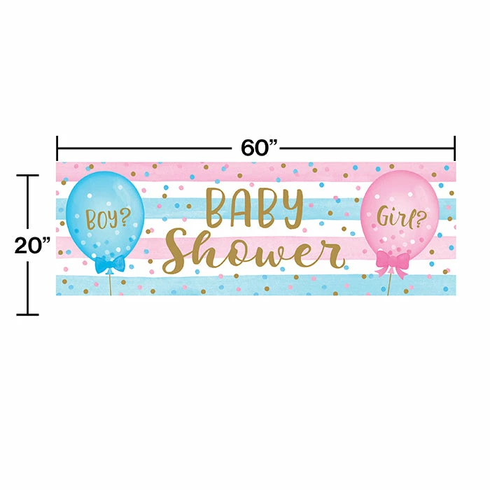 Creative Converting Gender Reveal Balloons Large Party Banner 20" X 60" (6/Case)