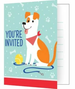 Creative Converting Dog Party Foldover Invitations (48/Case)