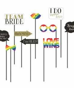 Creative Converting Mrs. And Mrs. Photo Booth Props 60 Ct Bridal And Wedding