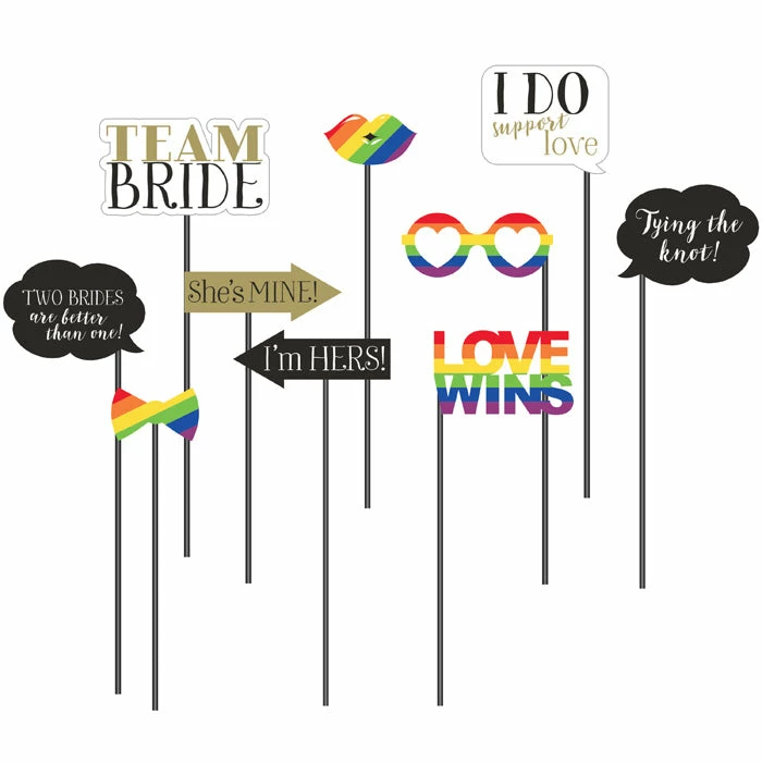 Creative Converting Mrs. And Mrs. Photo Booth Props 60 Ct Bridal And Wedding