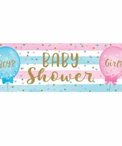 Creative Converting Gender Reveal Balloons Large Party Banner 20" X 60" (6/Case)
