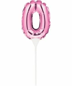 Creative Converting Pink 0 Number Balloon Cake Topper (12/Case) General Decorations