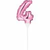 Creative Converting Pink 4 Number Balloon Cake Topper (12/Case)