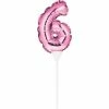 Creative Converting General Decorations Pink 6 Number Balloon Cake Topper (12/Case)