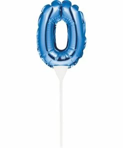 Creative Converting General Decorations Blue 0 Number Balloon Cake Topper (12/Case)