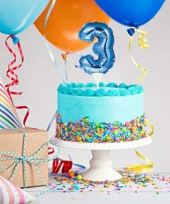 Creative Converting Blue 3 Number Balloon Cake Topper (12/Case) General Decorations