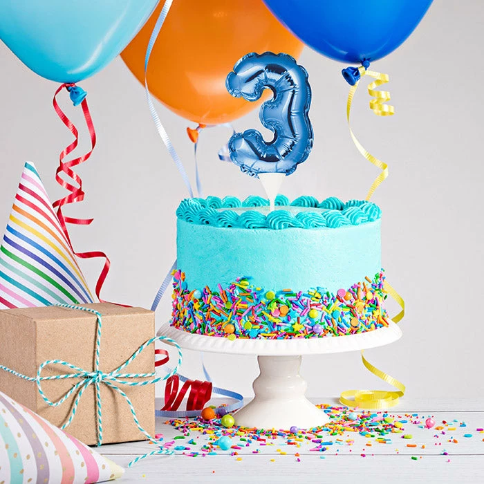 Creative Converting Blue 3 Number Balloon Cake Topper (12/Case) General Decorations