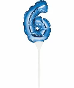 Creative Converting Blue 6 Number Balloon Cake Topper (12/Case) General Decorations