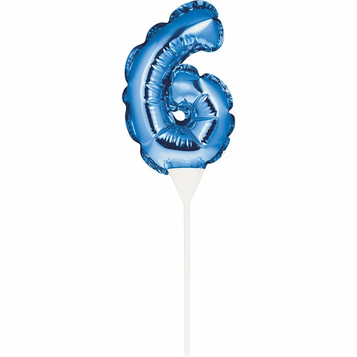 Creative Converting Blue 6 Number Balloon Cake Topper (12/Case) General Decorations