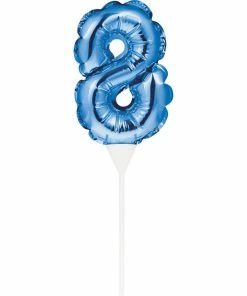 Creative Converting Blue 8 Number Balloon Cake Topper (12/Case) General Decorations