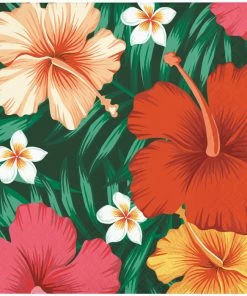 Creative Converting Tropical Flowers Beverage Napkins 192 Ct