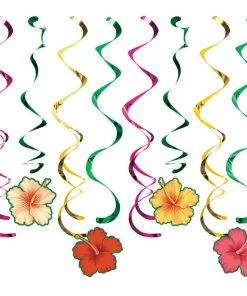 Creative Converting Tropical Flowers Dizzy Danglers 96 Ct Luau Party Supplies