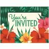 Creative Converting Luau Party Supplies Tropical Flowers Invitations 48 Ct