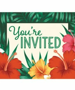 Creative Converting Luau Party Supplies Tropical Flowers Invitations 48 Ct
