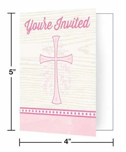 Creative Converting Divinity Pink Foldover Invitations (48/Case)