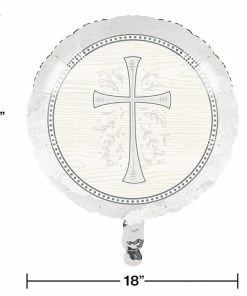 Creative Converting Religious Ceremony Decorations Divinity Silver 18"Mylar Ballon (10/Case)