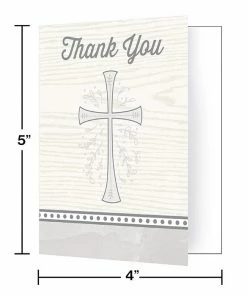 Creative Converting Religious Ceremony Decorations Divinity Silver Thank You Notes (48/Case)