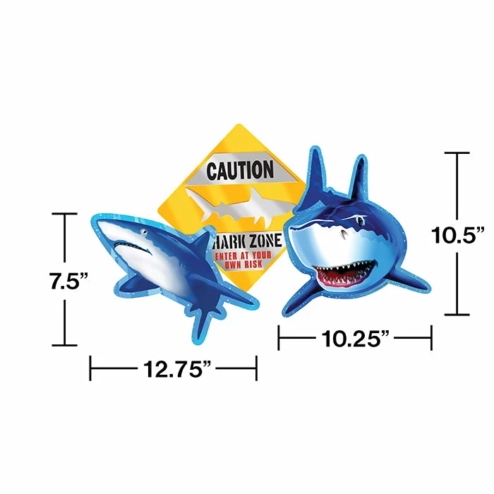 Creative Converting Shark Splash Cutout Assortment (36/case) Kids Birthday Party Themes