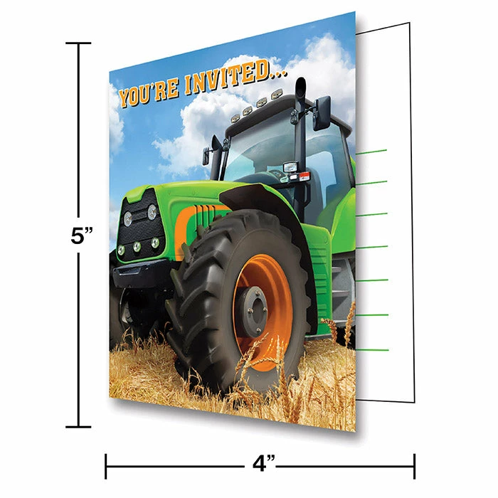 Creative Converting Tractor Time Invitation (48/case)