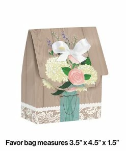 Creative Converting Rustic Wedding Favor Bags, Diecut With Ribbon (72/case) Bridal And Wedding