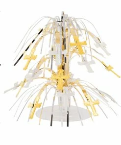 Creative Converting Silver And Gold Crosses Mini Cascade Centerpiece (12/case)