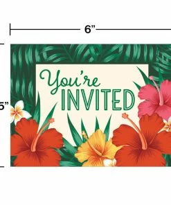 Creative Converting Luau Party Supplies Tropical Flowers Invitations 48 Ct