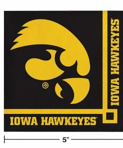 Creative Converting NCAA College Themed Party Decorations University Of Iowa Beverage Napkins, 2-Ply (240/case)