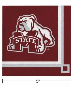 Creative Converting NCAA College Themed Party Decorations Mississippi State University Beverage Napkins, 2-Ply (240/case)