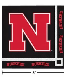 Creative Converting NCAA College Themed Party Decorations University Of Nebraska Beverage Napkins, 2-Ply (240/case)