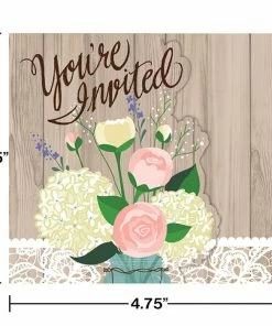 Creative Converting Bridal And Wedding Rustic Wedding Invitation, Gatefold (48/case)