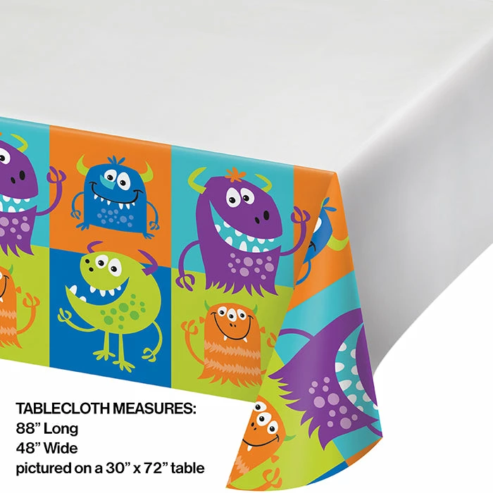 Creative Converting Fun Monsters Plastic Tablecover 48" X 88" (Case Pack Of 12)
