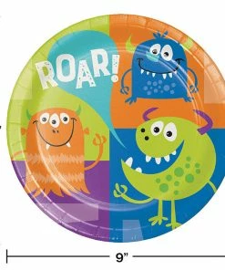 Creative Converting Kids Birthday Party Themes Fun Monsters Dinner Plate (Case Pack Of 96)